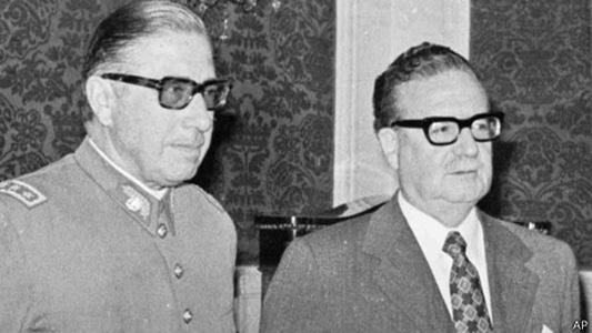 Аугусто Пиночет и Сальвадор Альенде