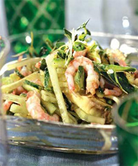 Салат из креветок и авокадо