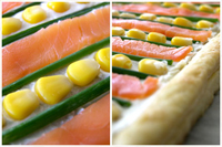 Пирог с копчёным лососем