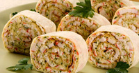 Рулет из лаваша с крабами и сыром