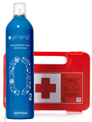 Дыхательная смесь и кислородный баллончик с маской