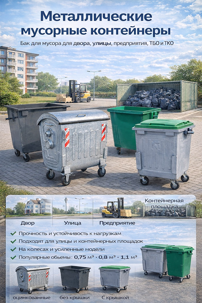 металлические мусорные контейнеры в 0FFER